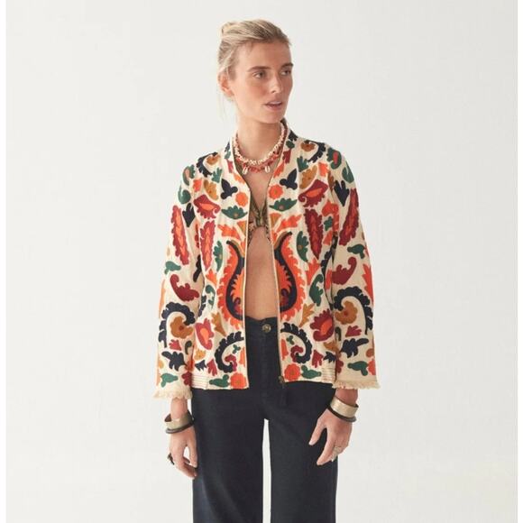 Maison Hotel Jackets & Blazers - Maison Hotel Jacket Womens XS Kalpana Tutti Frutti Embroidered Boho Chic Paisley